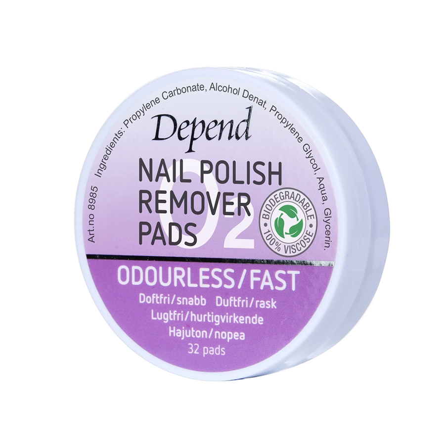 [73142447] Odorless Oxygen Nail Polish Remover Wipes - from Depend 32 Pieces