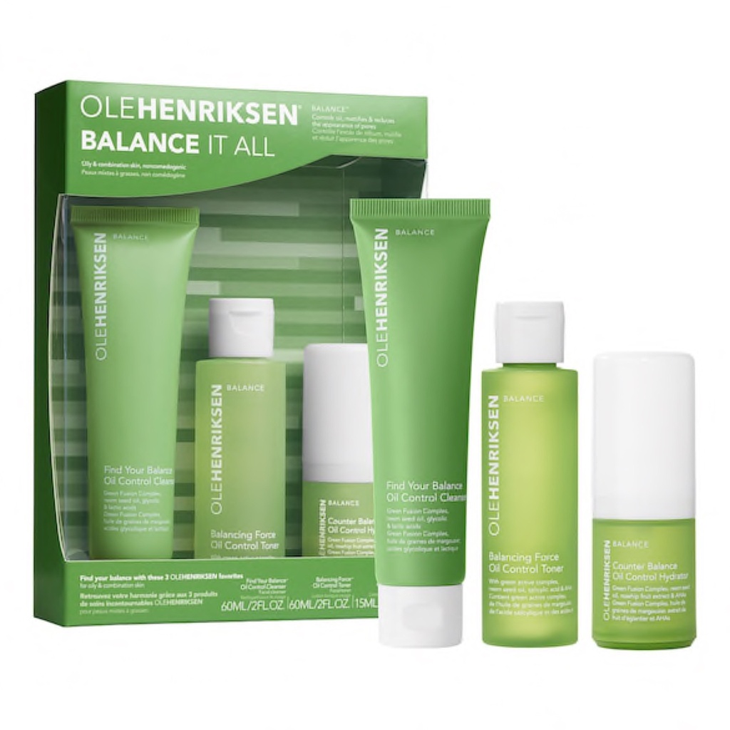 [816657020212] Balance It All Oil Control & Pore Minimizing Set by Ole Henriksen – 3 Travel-Sized Pieces