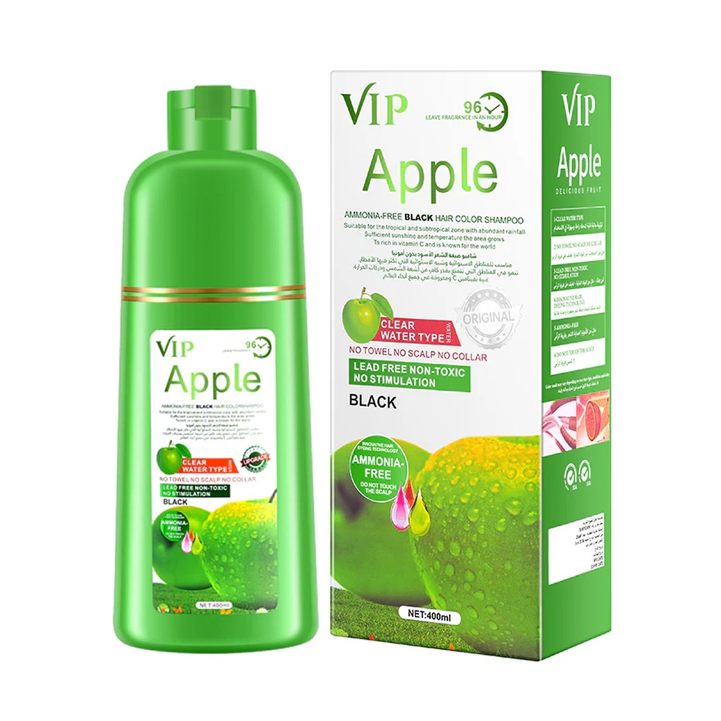 [6977303843754] Black Hair Dye Shampoo – VIP Apple – 400ml