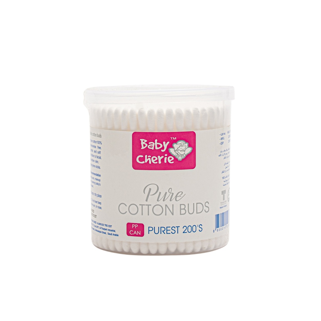[8850014513889] Baby Cherry Pure Cotton Swabs – 200 Pieces