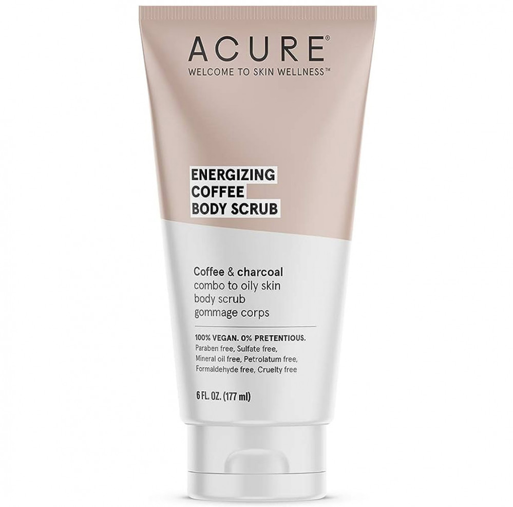 [813424022745] Acure Energizing Coffee Body Scrub with Charcoal, Lemon & Coconut - 177 ml