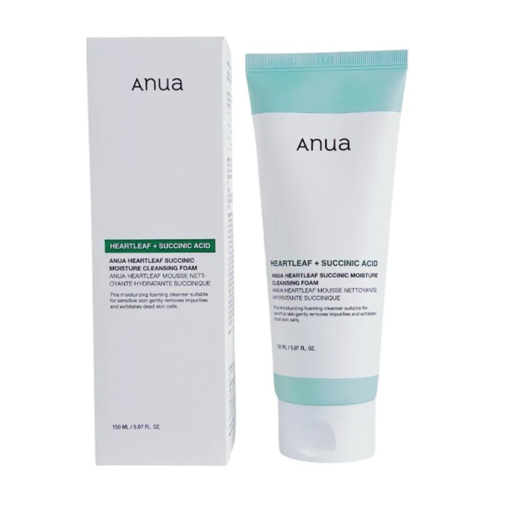 [8809640733659] Anua Heartleaf + Succinic Acid Facial Cleansing Foam – 150 ml