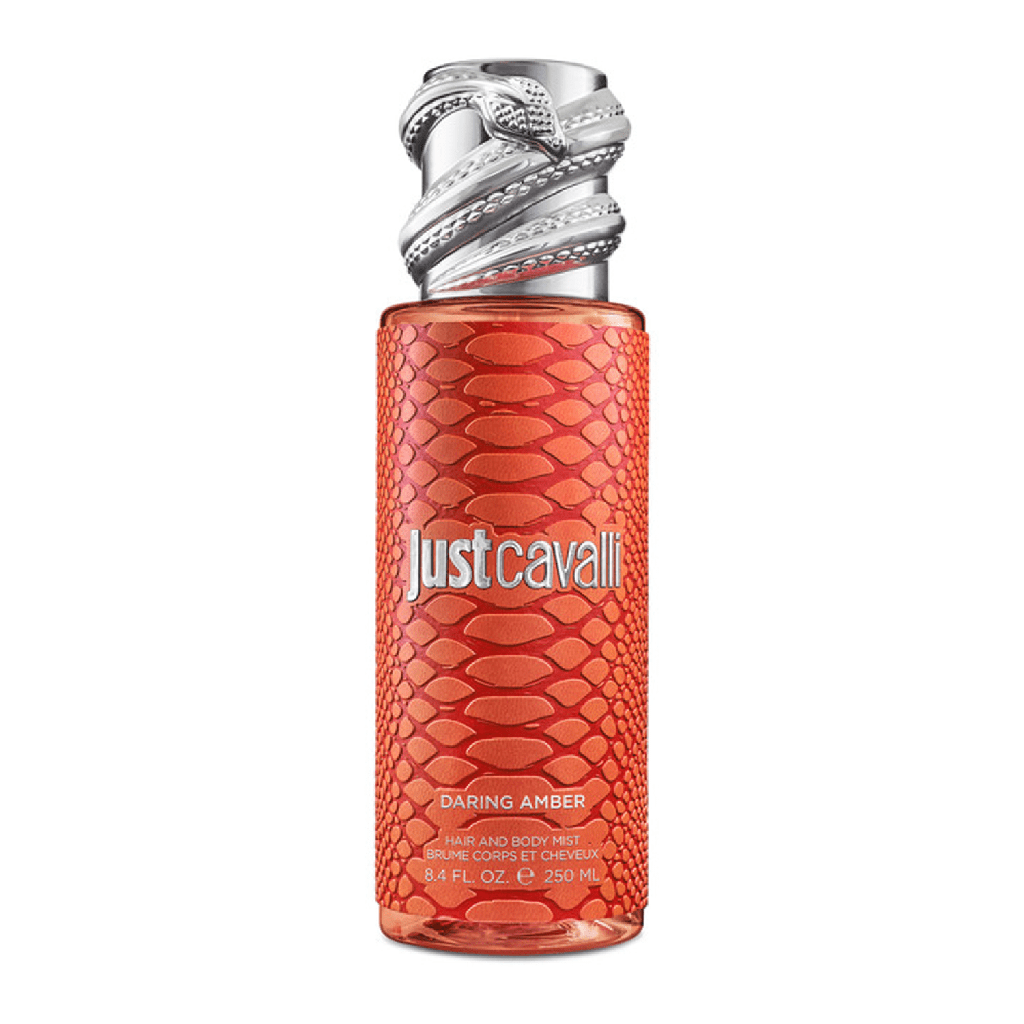 [8052464898091] روبيرتو كافالي عطر جسم وشعر جست كفالي ديرينج أمبر 250 مل