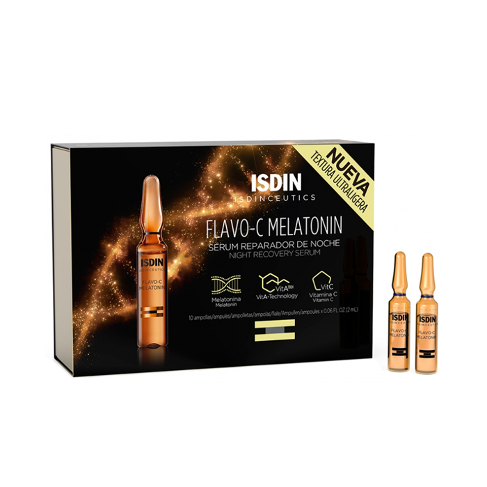ISDIN Isdinceutics Flavo-C Melatonin Night Repair Serum – 10 Ampoules, 2 ml each