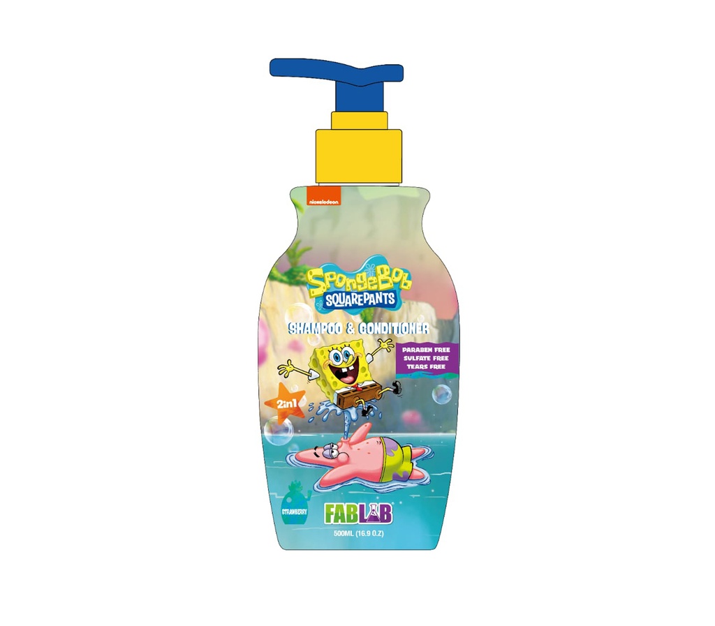 [6224011122191] Fab Lab Dora Children's No More Tears Sulfate-Free Shampoo & Conditioner - 500 ml - سبونج بوب