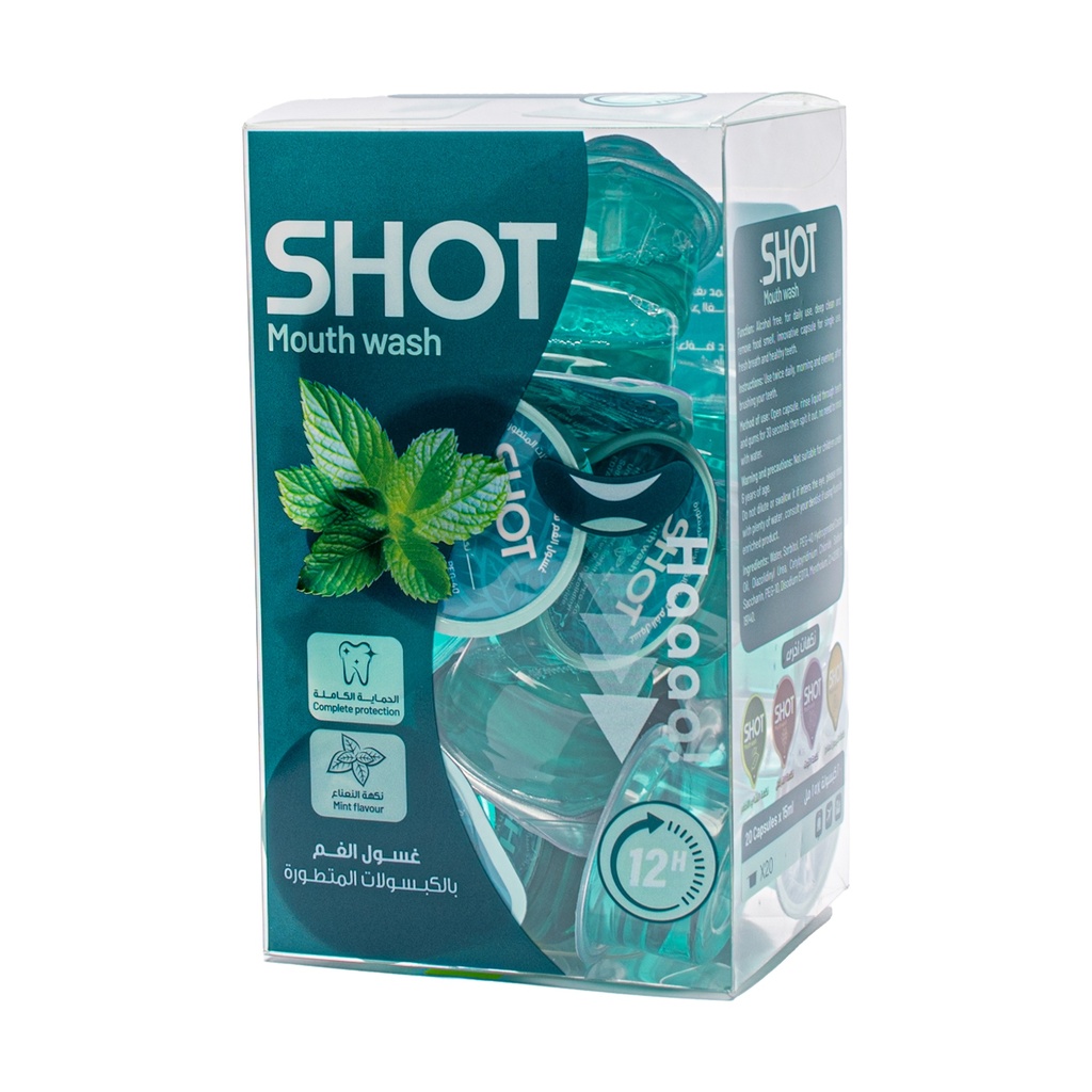 [6974772943244] SHOT Mouth Wash Capsules – Mint Flavour | 20 Capsules of 15ml