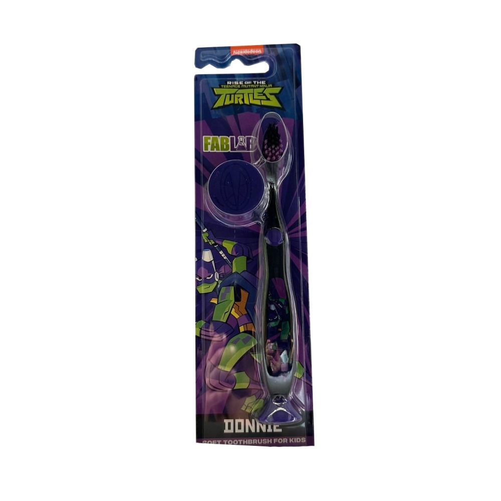 Children's Manual Toothbrush with Suction Base and Hygiene Cap - From Fab Lab Multiple Kids Options - TURTLES