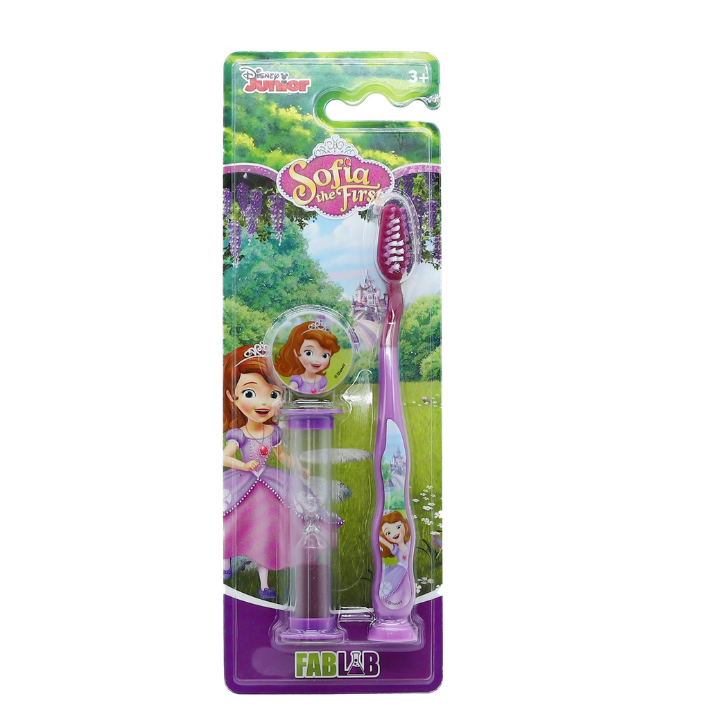 Children's Toothbrush Set with Base and Sand Timer - From Fab Lab Multiple Disney and Nickelodeon Options - Sofia the First