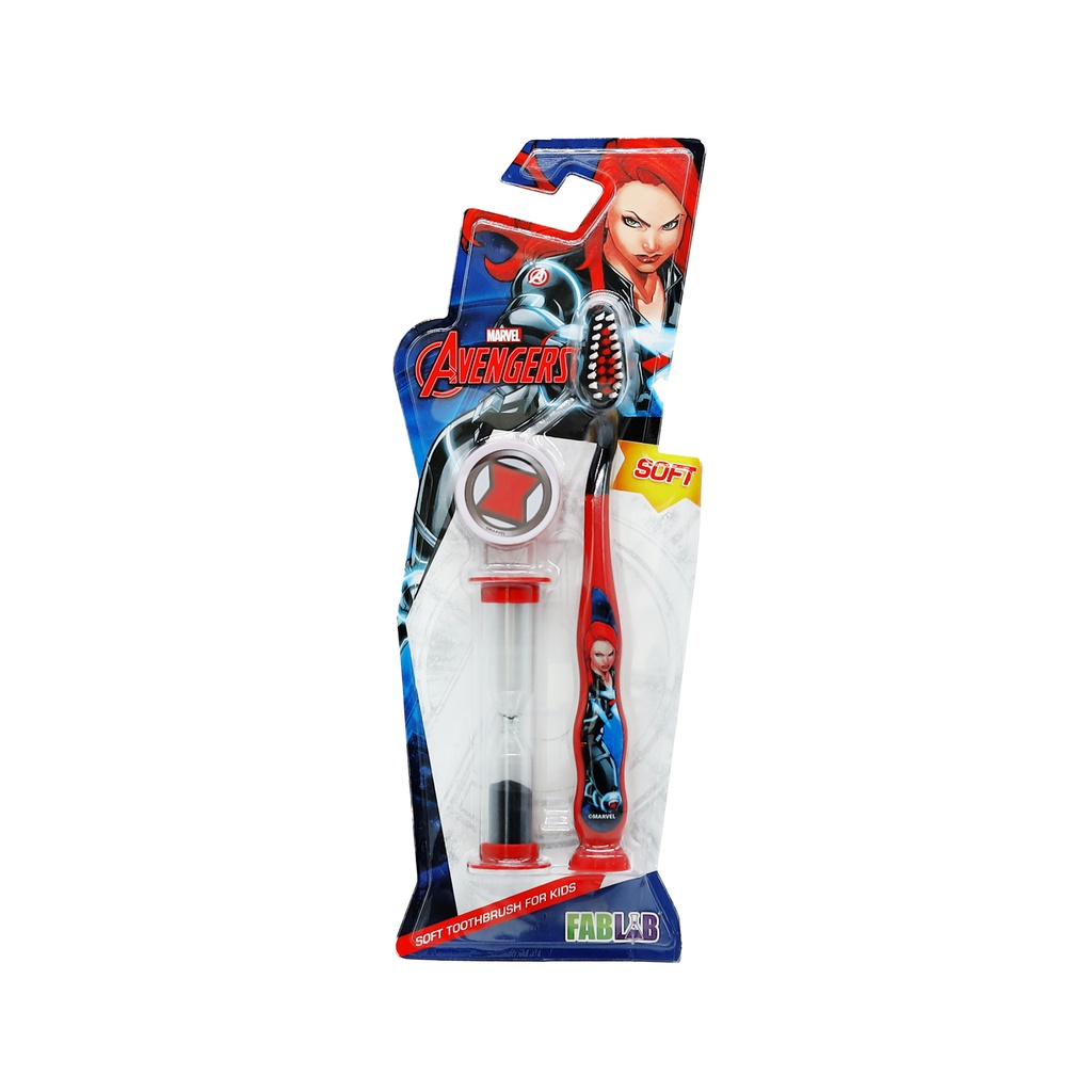 Children's Toothbrush Set with Base and Sand Timer - From Fab Lab Multiple Marvel and Nickelodeon Options - Captain Marvel