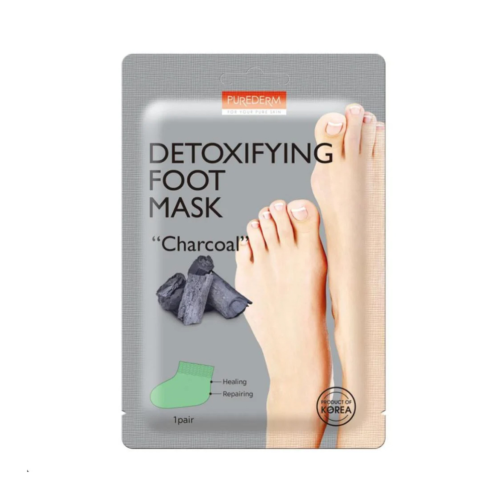 [8809541197529] Purederm Charcoal Foot Mask – Deep Care & Softening 👣