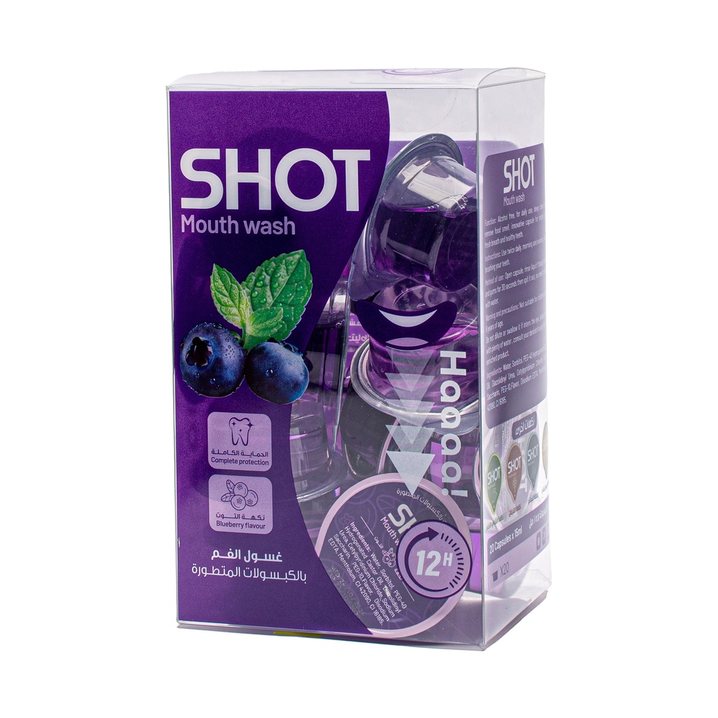 [6974772943251] SHOT Mouth Wash Capsules with Berry Flavor – 20 Capsules 15 ml