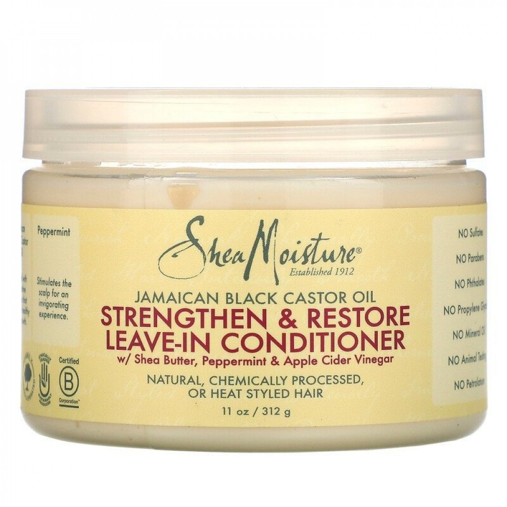 [764302215486] Shea Moisture Jamaican Black Castor Oil Leave-In Conditioner – Hair Renewal & Strengthening