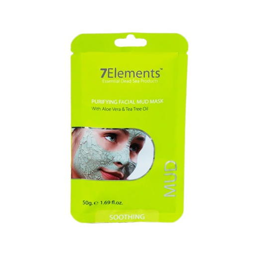 [6253008705390] 7Elements Purifying Clay Face Mask – Aloe Vera, Tea Tree & Almond Oil (50 g)
