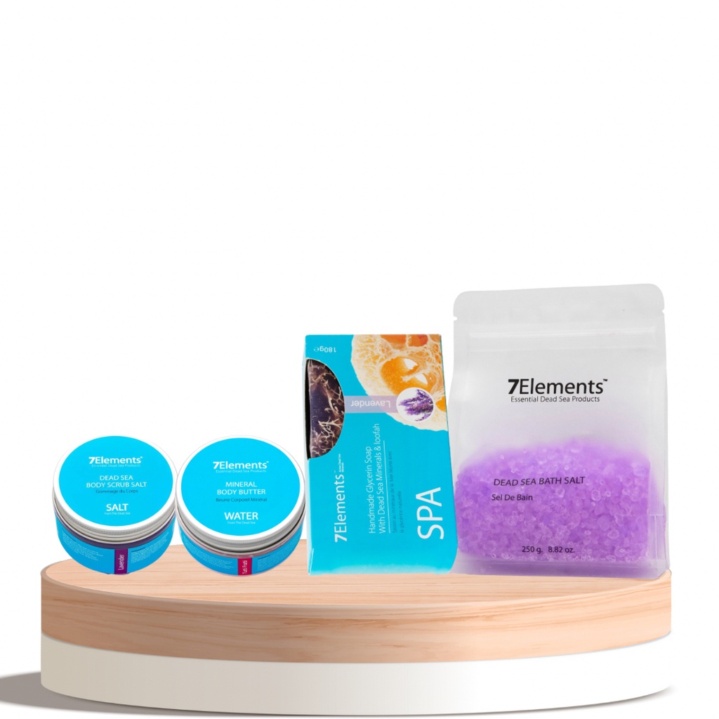 [134371219] 7 Elements Lavender Dead Sea Minerals Box – 4 Products Relaxation Care Set