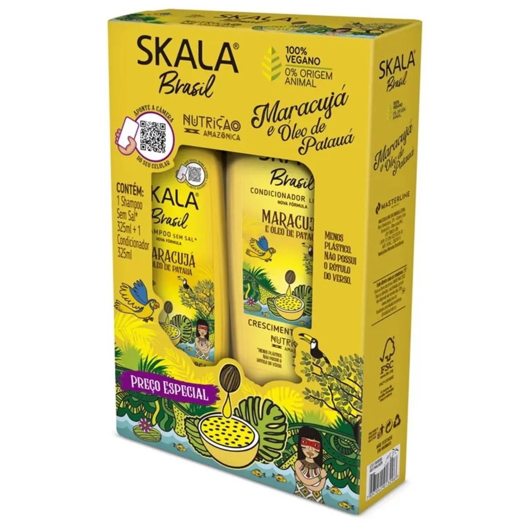 [7897042013296] Skala Brasil Maracujá & Patauá Oil Shampoo & Conditioner Set – 2 × 325 ml