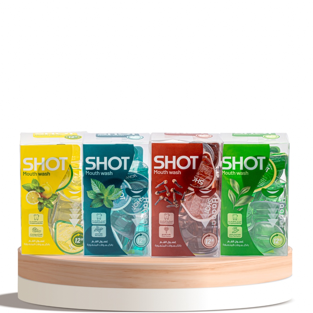 [7008507] SHOT Mouthwash Capsule Set – 4 Flavors (80 Capsules Total)