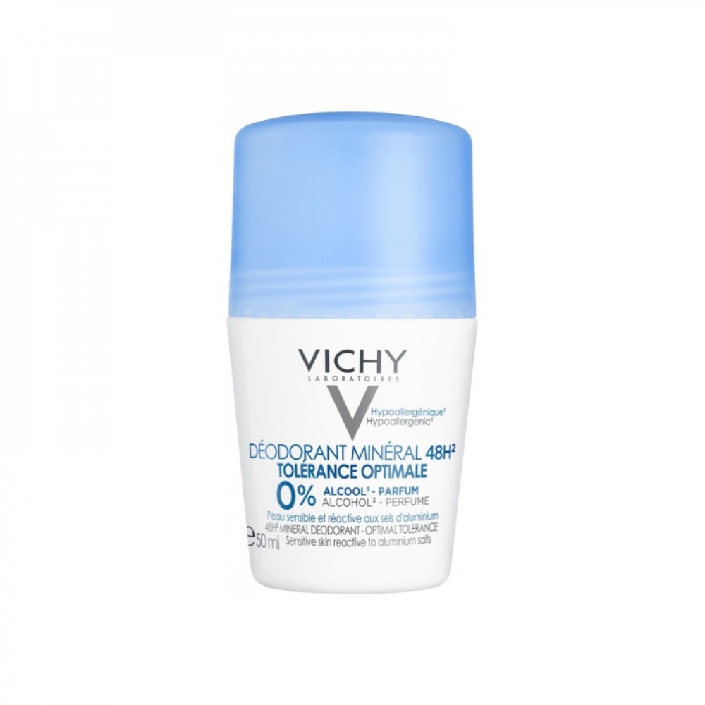 [3337875708937] Vichy Mineral Deodorant Roll-On – 48H Aluminum Salt Free (50ml)