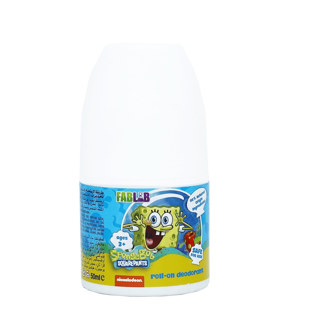 Fab Lab Nickelodeon Children’s Aluminum-Free Deodorant - Multiple Character Options - سبونج بوب