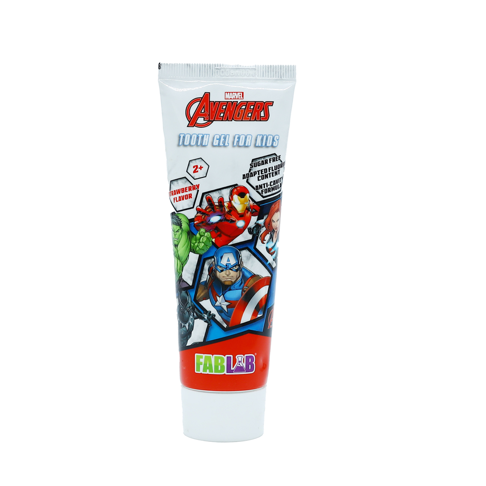 Children's Strawberry Toothbrush Paste - From Fab Lab Multiple Character Options 75 ml - Avengers
