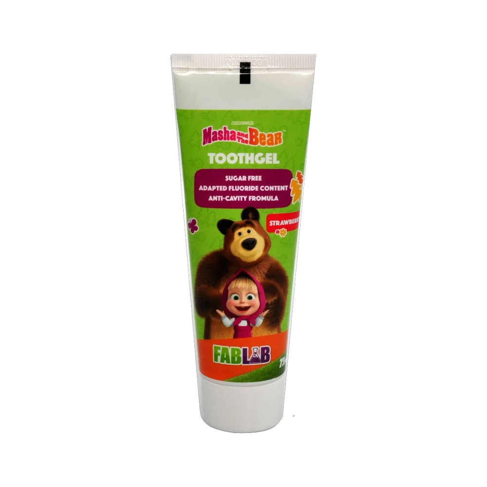 Children's Strawberry Toothbrush Paste - From Fab Lab Multiple Character Options 75 ml - Maha and Bear
