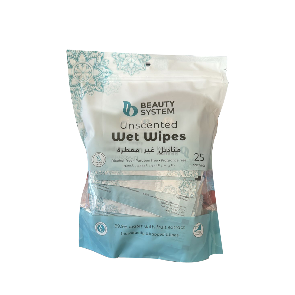 [0632138145812] Beauty System Unscented Wet Wipes – 25 Sheets