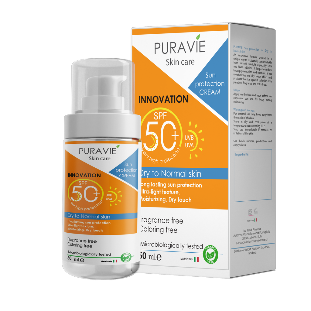 [8030894999670] Purevi Sunscreen for Dry Skin SPF50+ – 50 ml
