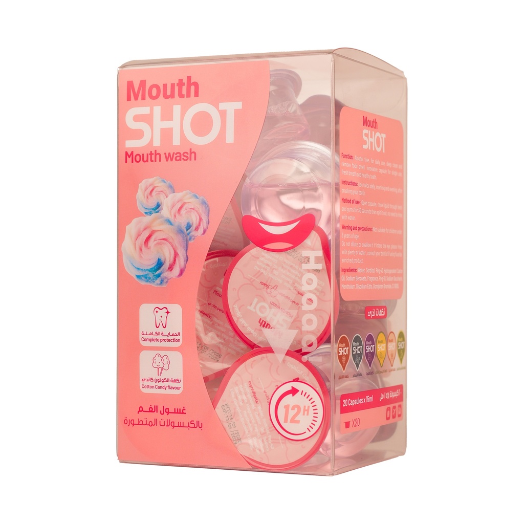 [6978775510274] Mouth Shot Advanced Mouthwash Capsules Cotton Candy Flavor – 20 Capsules × 15 ml