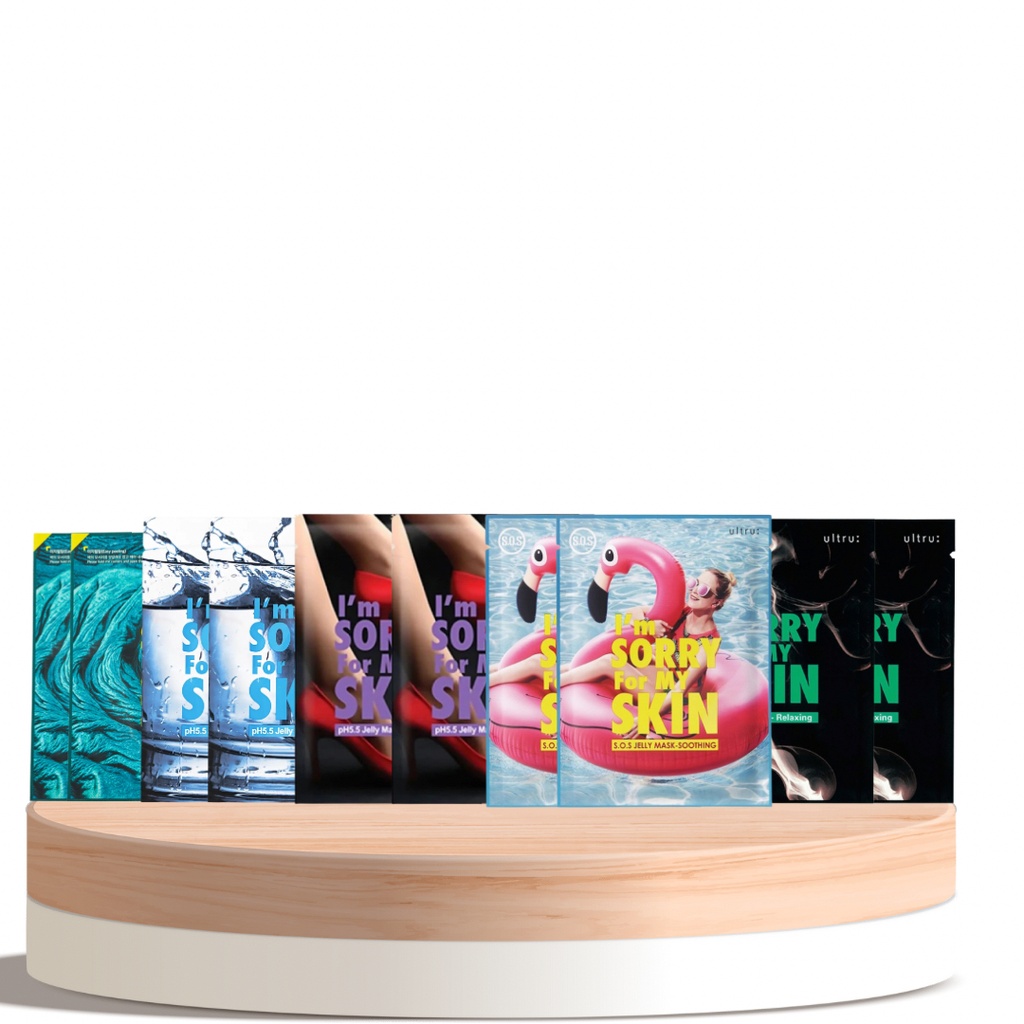 10 Sheet Masks Skincare Box – I’m Sorry For My Skin (Korea)