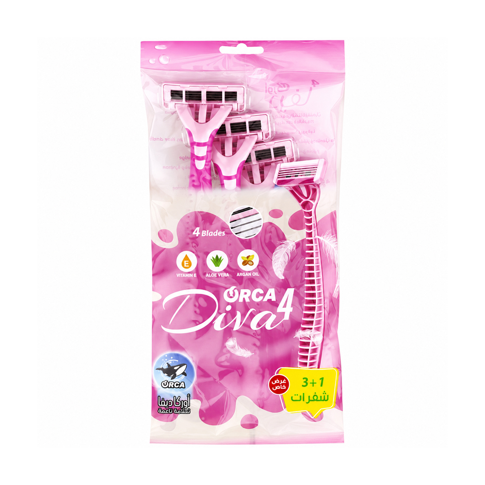 [6937754051566] Diva 4 Razor - Orca - 3 Pieces + 1 Extra - Model 1566