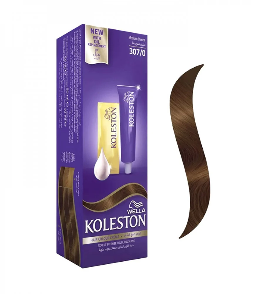 Wella Koleston Hair Color Cream with Oil Substitute – 307/0 Medium Blonde (50 ml)